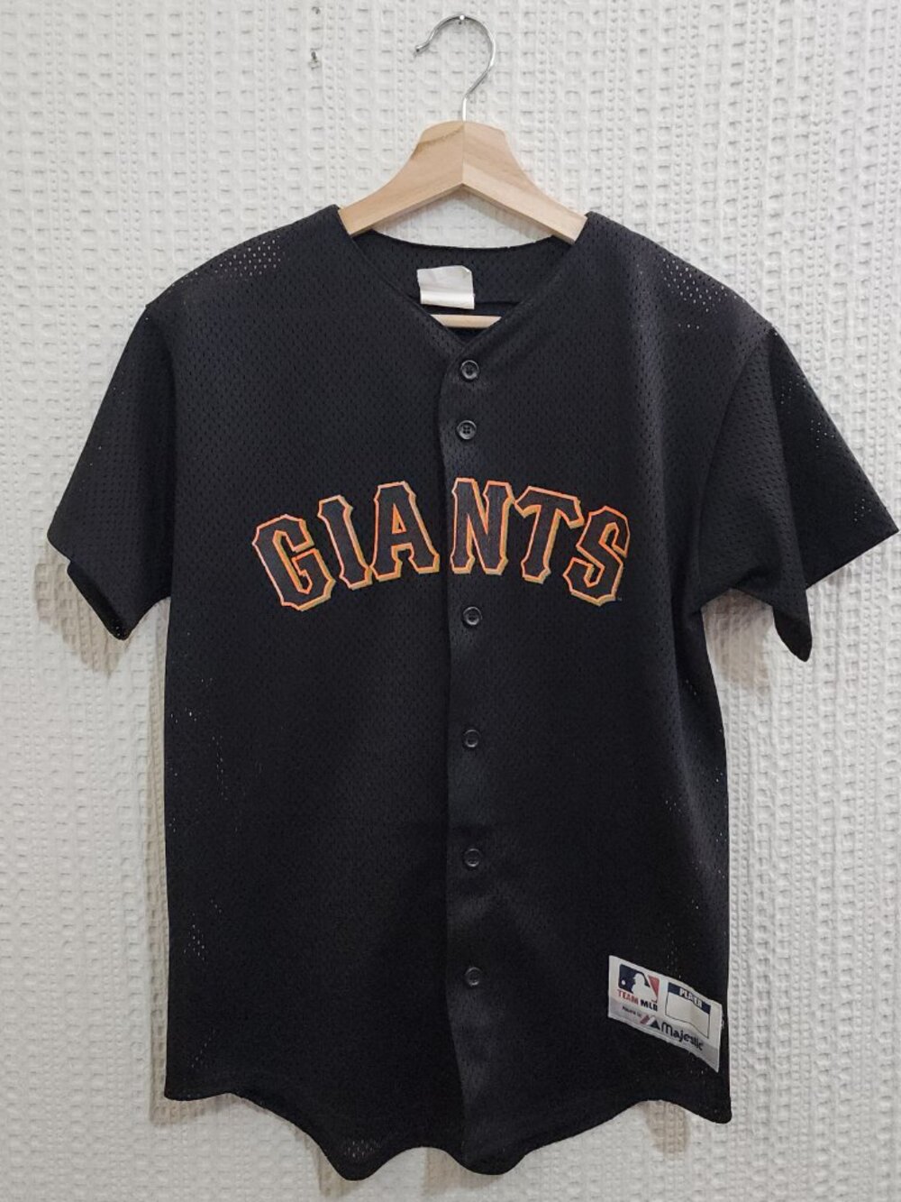 Vintage San Francisco Giants Jersey Majestic Black Mesh MLB Button Up Size Small - Picture 4 of 14